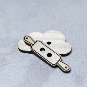 Kaulin - Puinen kaulin nappi 4 cm - KAAOSboksi